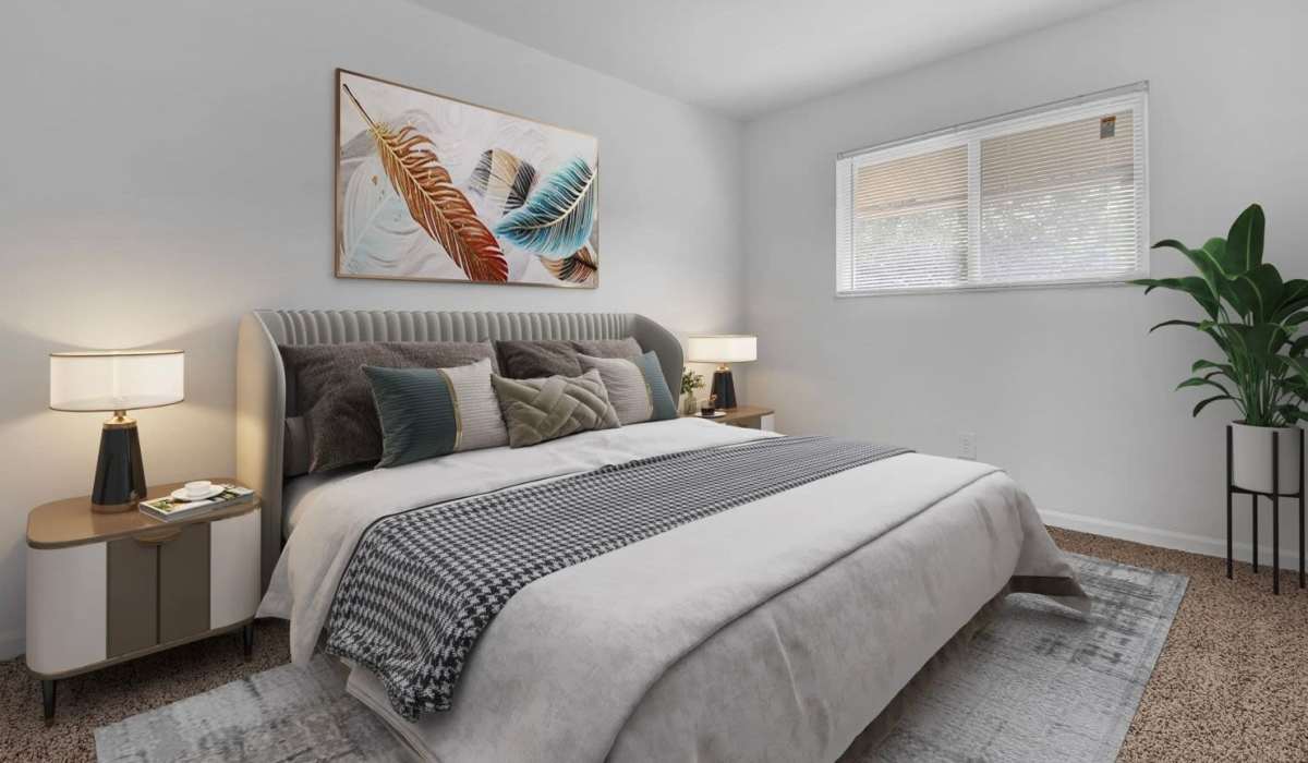 Modern bedroom at Greentree in Indianapolis, Indiana