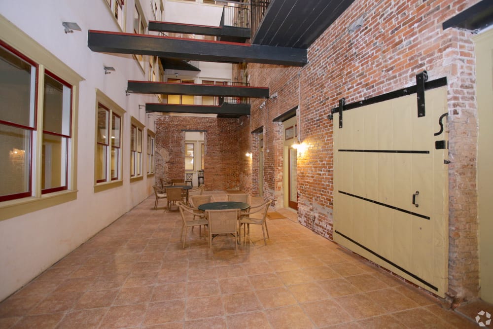 Community space at Broadway Lofts in Macon, Georgia
