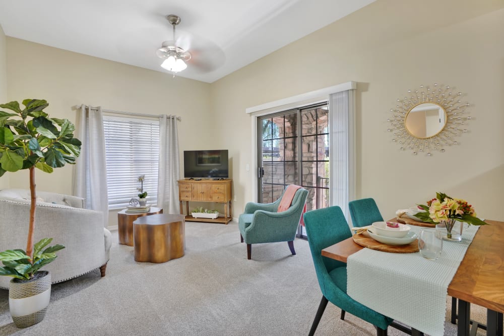 Resident studio apartment furnished at Tuscany at McCormick Ranch in Scottsdale, Arizona