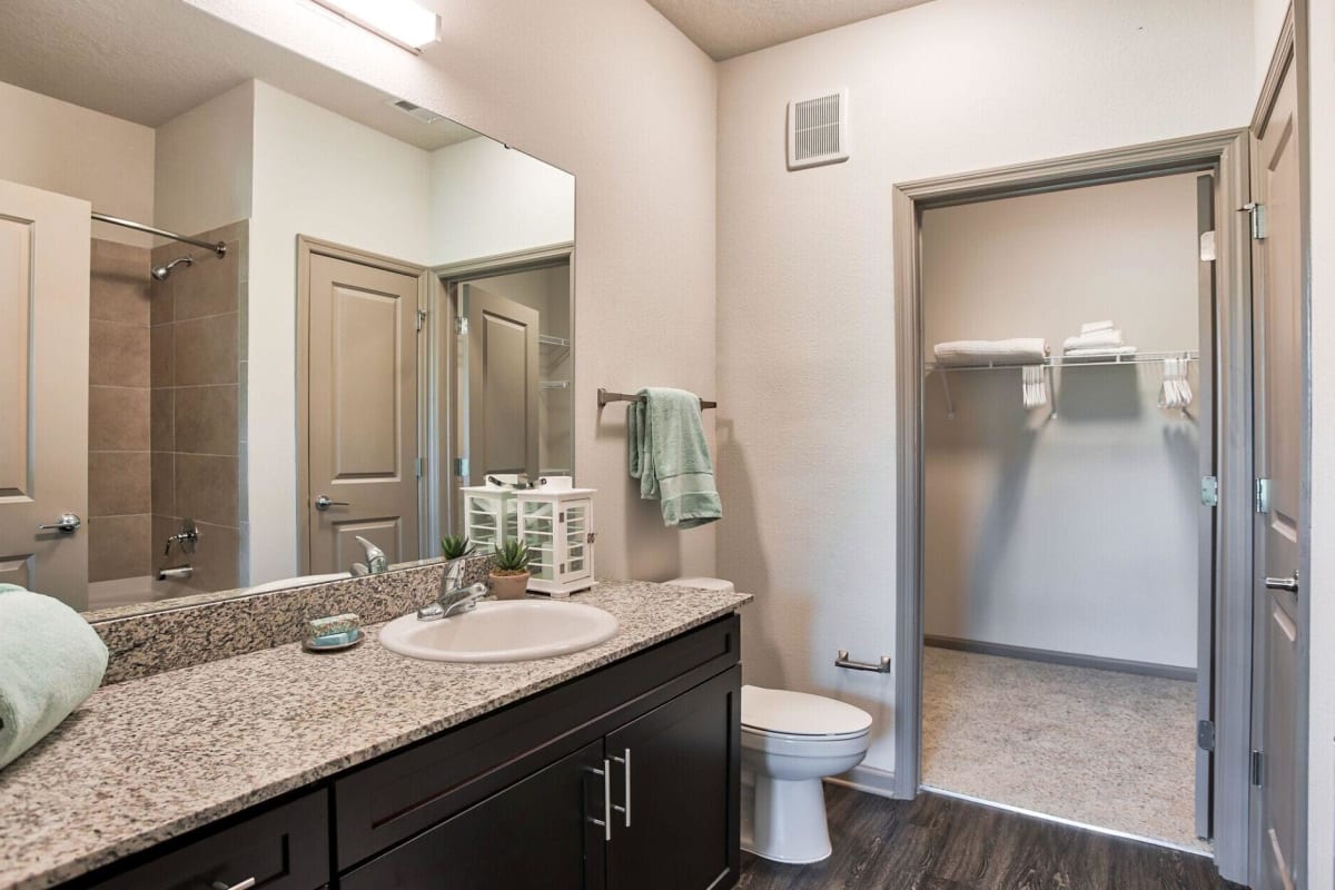 Apartment bathroom at Sawgrass Creek in New Port Richey, Florida