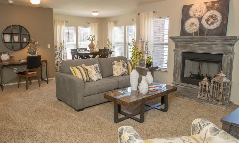 Living room at The Reserve at Elm in Jenks, Oklahoma