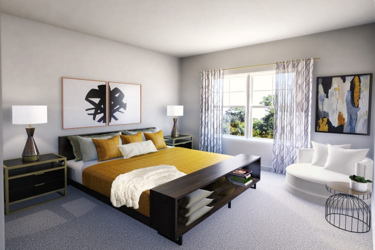 spacious room with large windows at Winding Creek Apartments in Webster, New York.