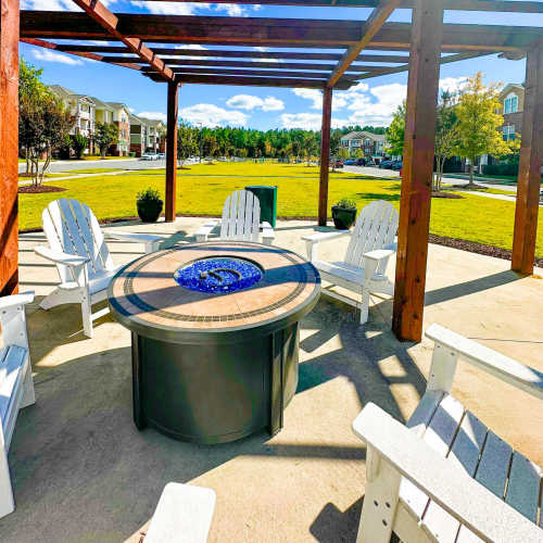 Outdoor seating for social activities at Gateway at Rock Hill in Rock Hill, South Carolina