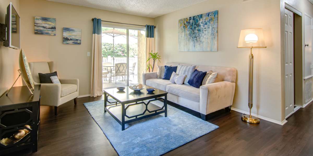 Cozy Living room at Lakeview Village Apartments in Spring Valley, California