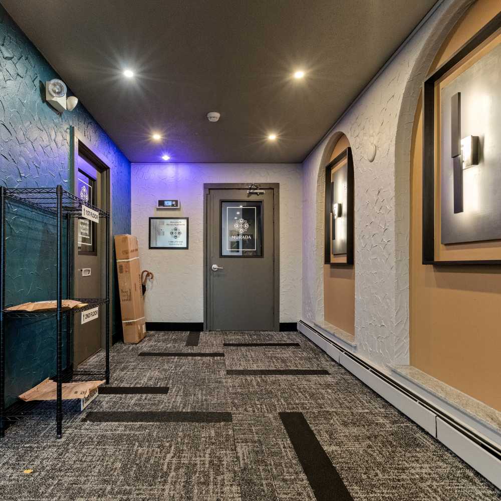 Storage room entrance at Morada in Crystal, Minnesota