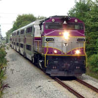 Train near Station 101 in Beverly, Massachusetts