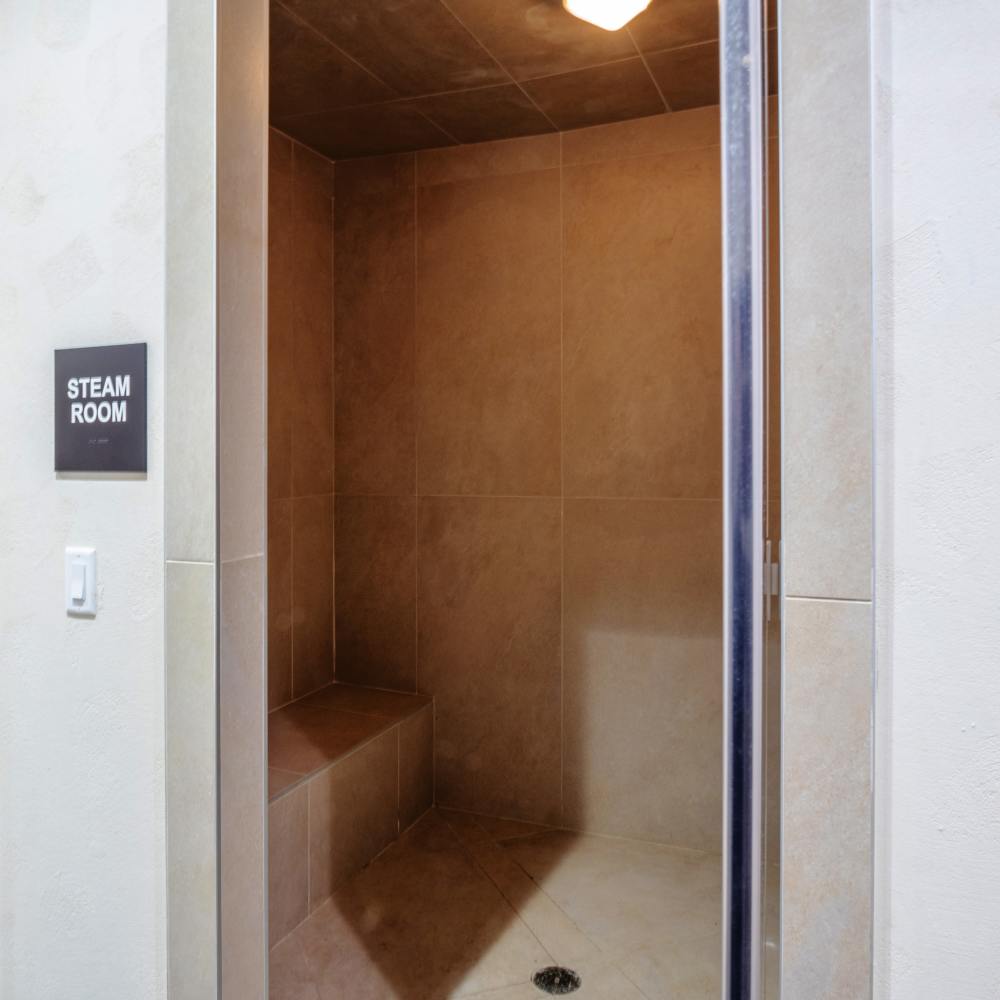 A close-up view of the entrance to a steam room at Night Fall in Las Vegas, Nevada