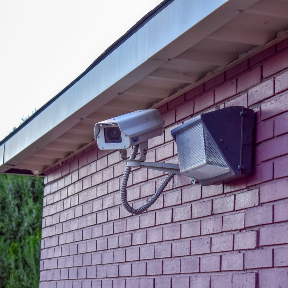 A video surveillance camera at STOR-N-LOCK Self Storage in Aurora, Colorado