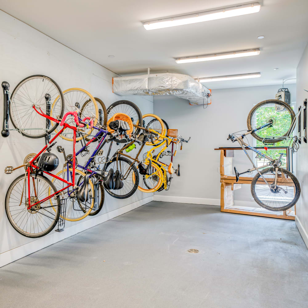 Bike storage room at The Docks, New London, Connecticut