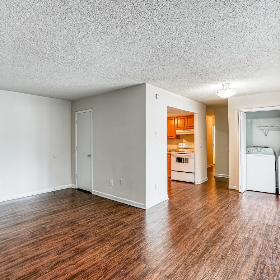 Model apartment living room at Fountains of Edenwood in Cayce, South Carolina