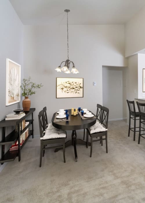 Dining room of a model home at Yorkshire Apartments in Silver Spring, Maryland