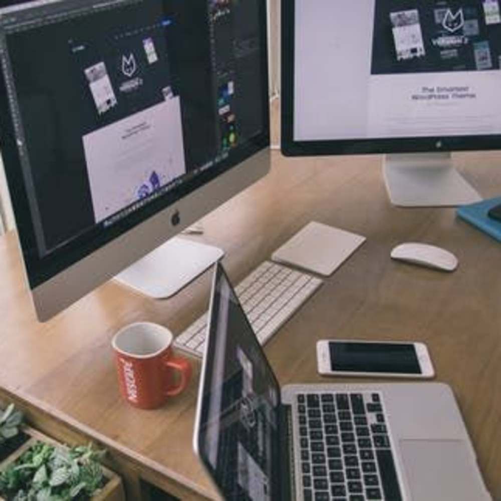 Resident work from home setup at Valencia Villa in Valencia, California