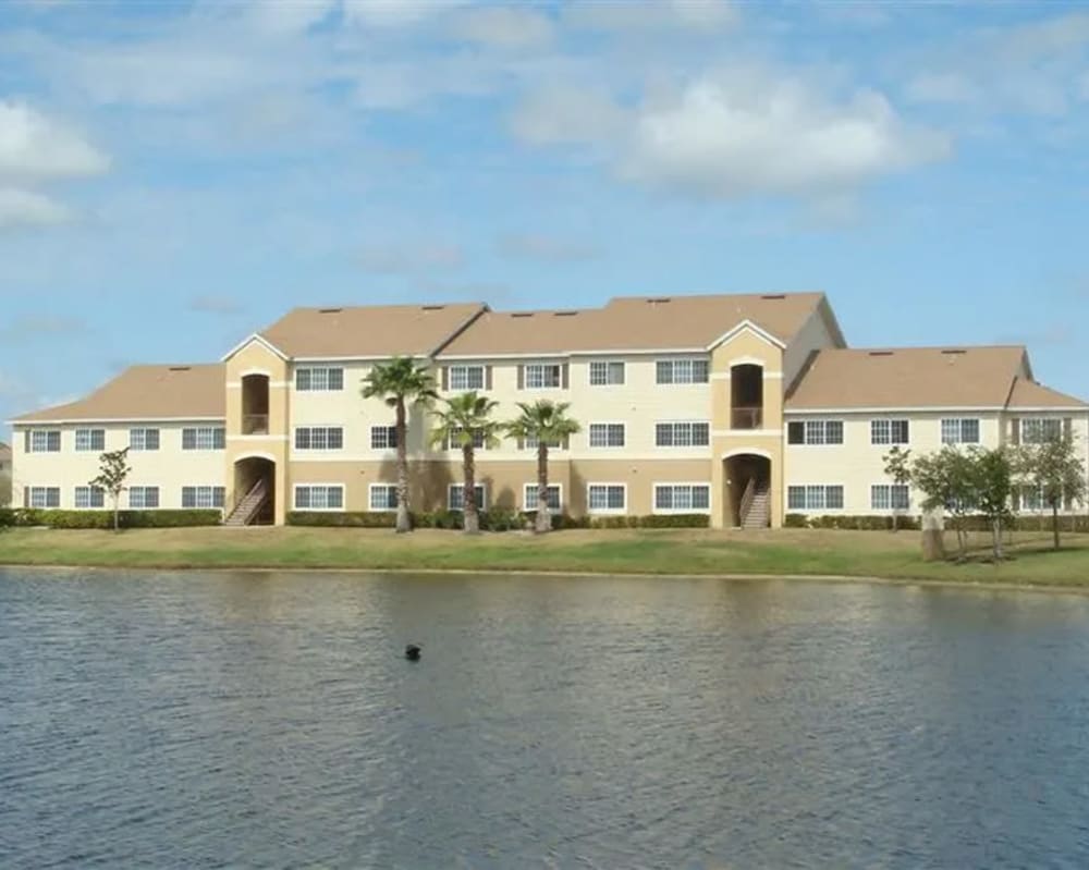 Exterior view of waterfront apartments at  Mission Bay in Rockledge, Florida