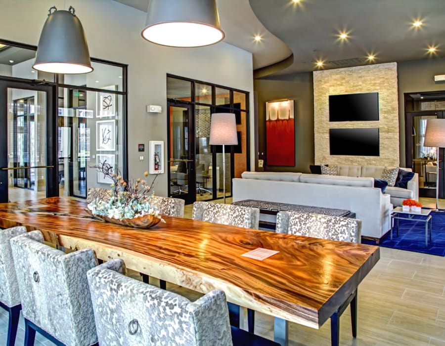 Upscale lobby area at The Standard at EastPoint in Baytown, Texas