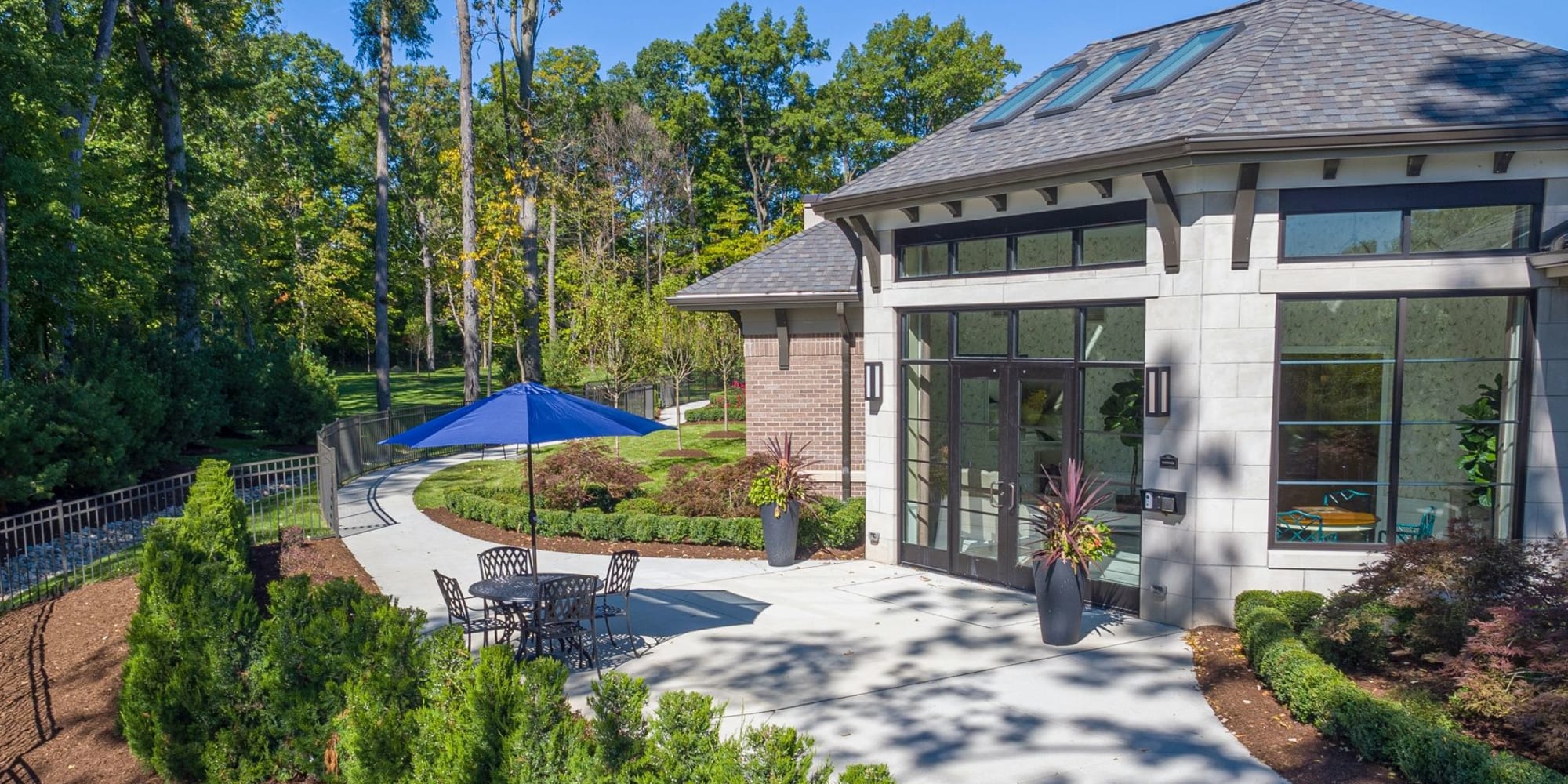 Beautiful deck with patio seating at Blossom Springs in Oakland Twp, Michigan