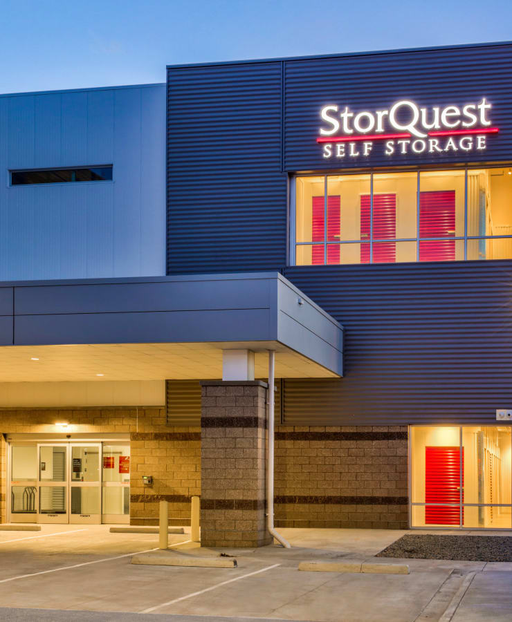 Exterior of the entrance at StorQuest Self Storage in Denver, Colorado