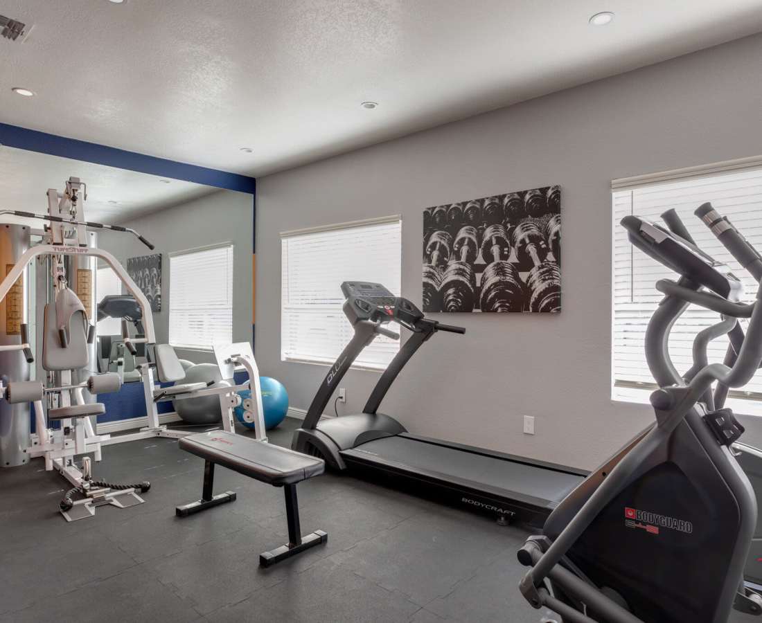Community fitness center at 544 Southern Apartments in Mesa, Arizona