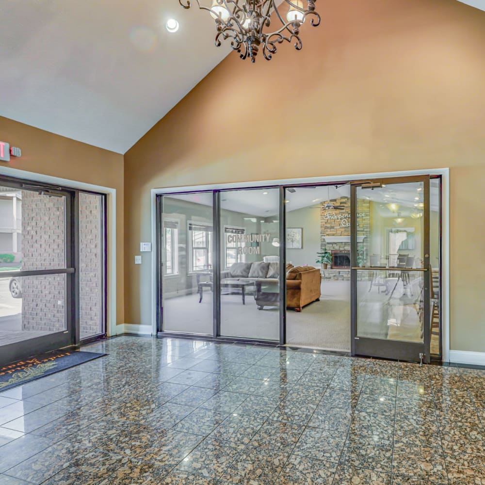 Clubhouse entrance at Independence Oaks, Independence, Kentucky