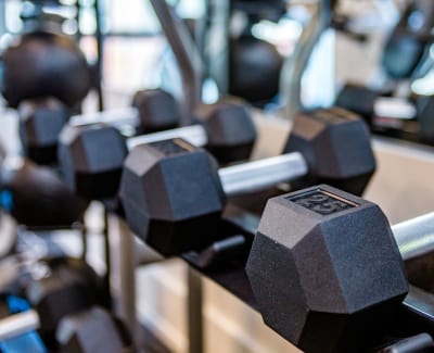 Fitness center at Bedford Hall 