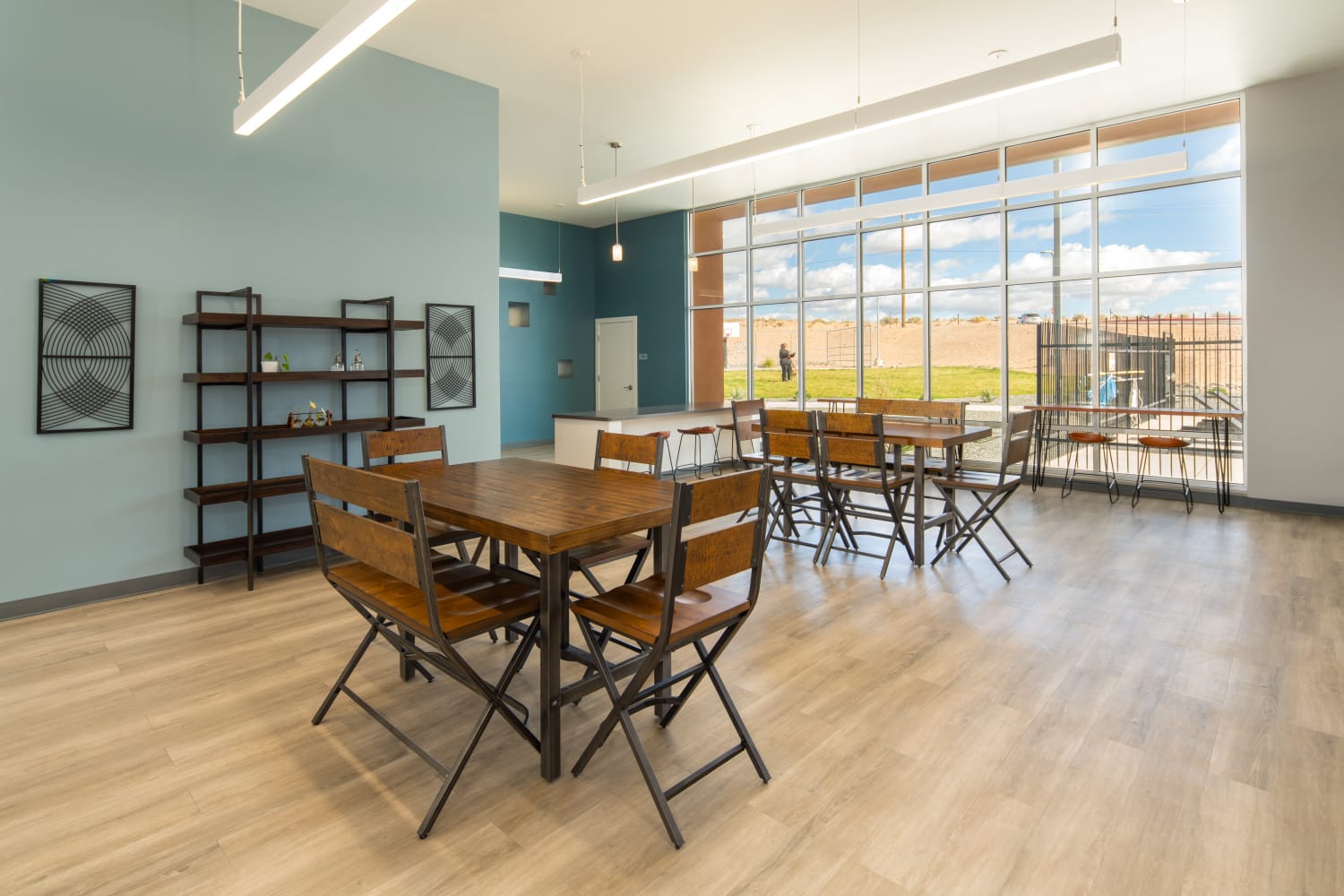 Clubhouse seating and tables at Rio Rancho, New Mexico offer a Beautiful Clubhouse