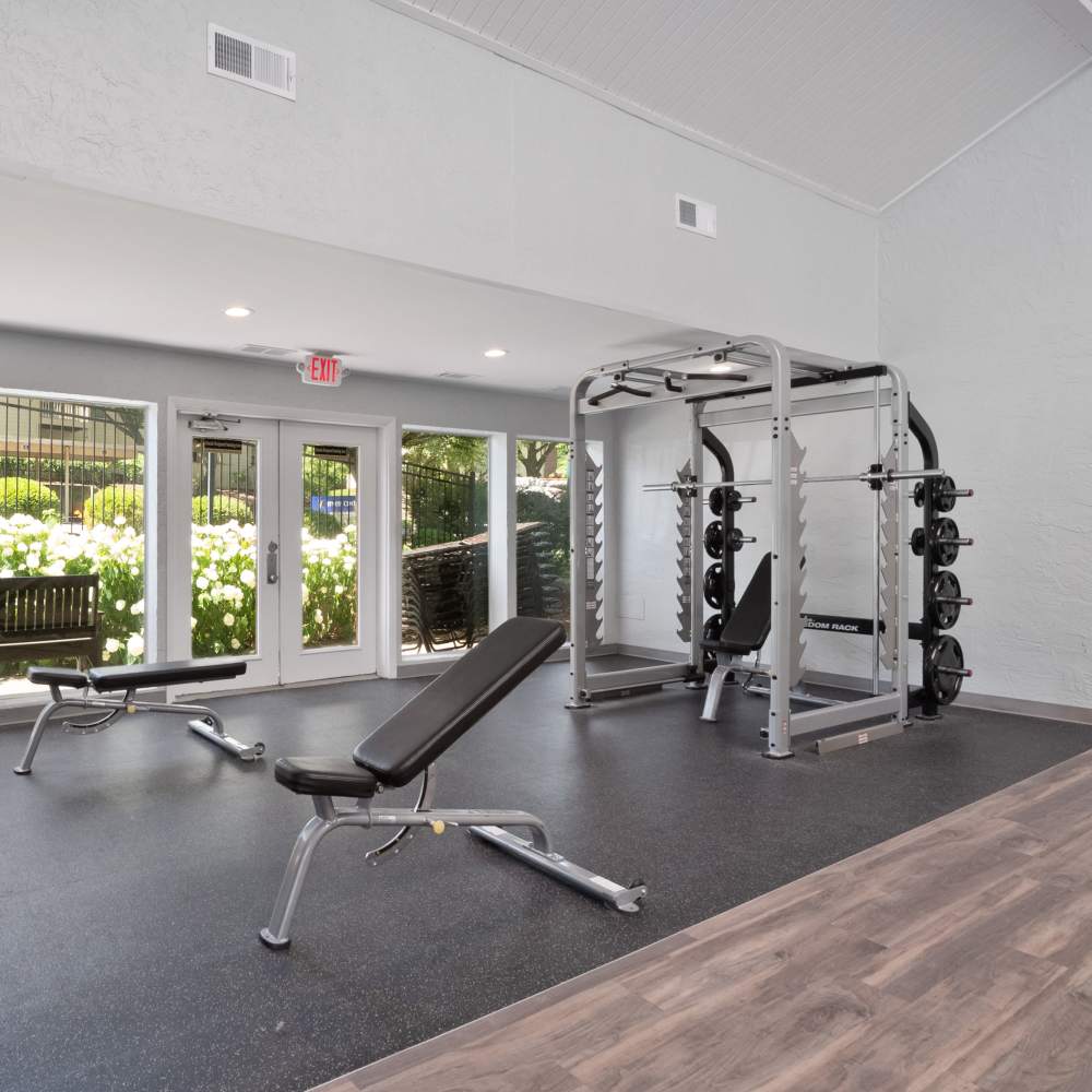 Fitness center at Lago Vista Apartments in St. Charles,Missouri