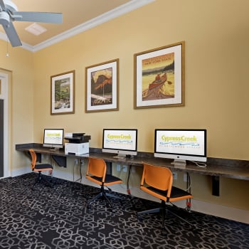 Business Center with iMac and Printing at Cypress Creek at Hazelwood in Princeton, Texas