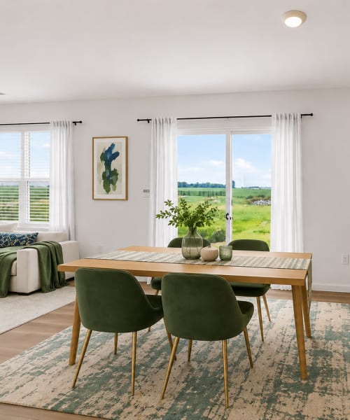 Dining area with windows at Brixin Sonora in Fort Wayne, Indiana