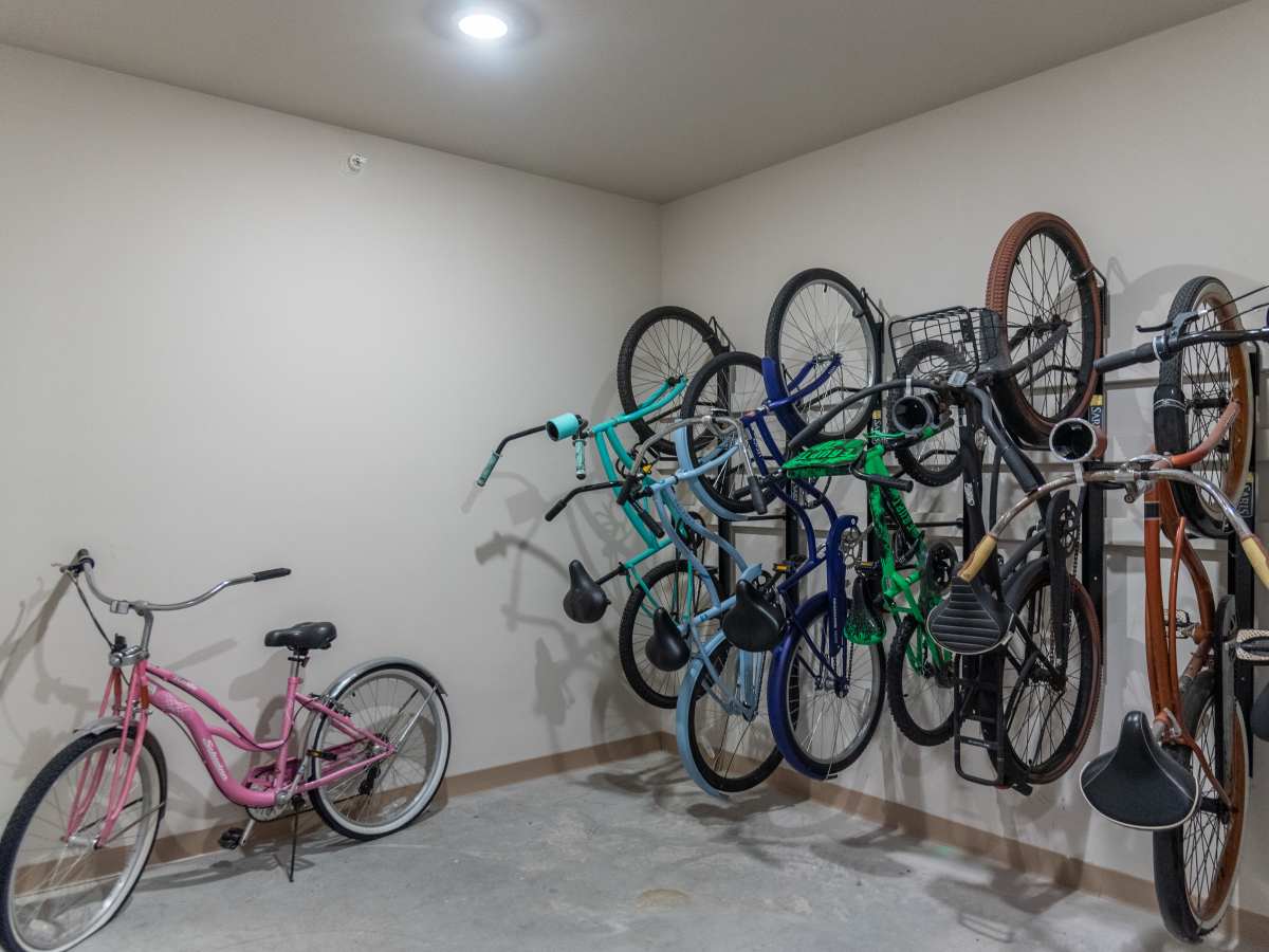 Designated Parking Area for Bikes at Red Knot at Edinburgh in Chesapeake, Virginia.