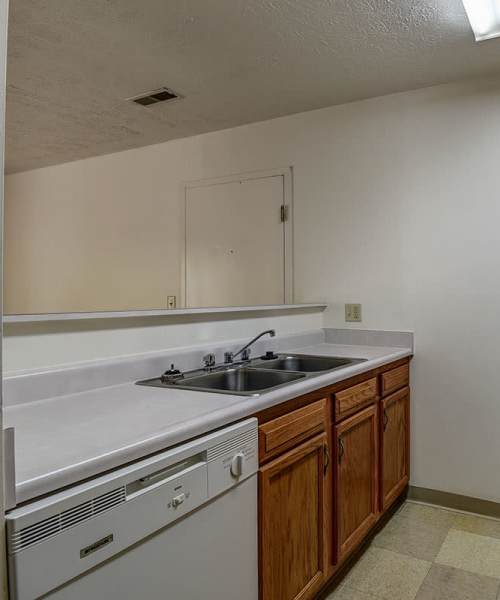Apartment kitchen at Greene Gables in Ridgeley, West Virginia