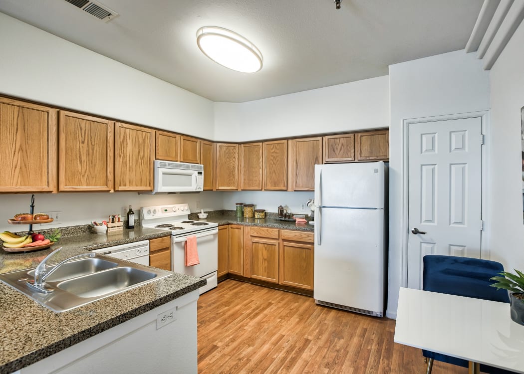 Kitchen at Vistas at Stony Creek Apartments in Littleton, Colorado