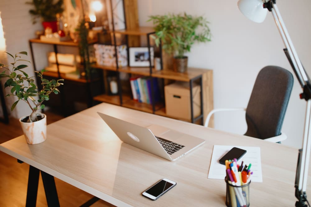 An at home office at Goldelm at Metropolitan in Knoxville, Tennessee