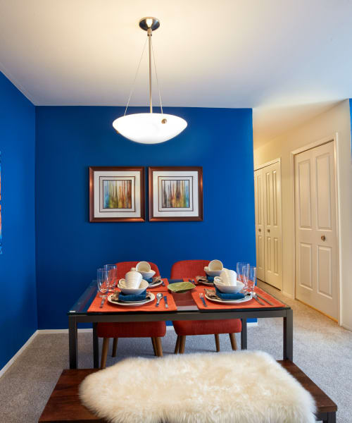 Stylish dining room in an apartment home at Lakeside Terraces in Sterling Heights, Michigan