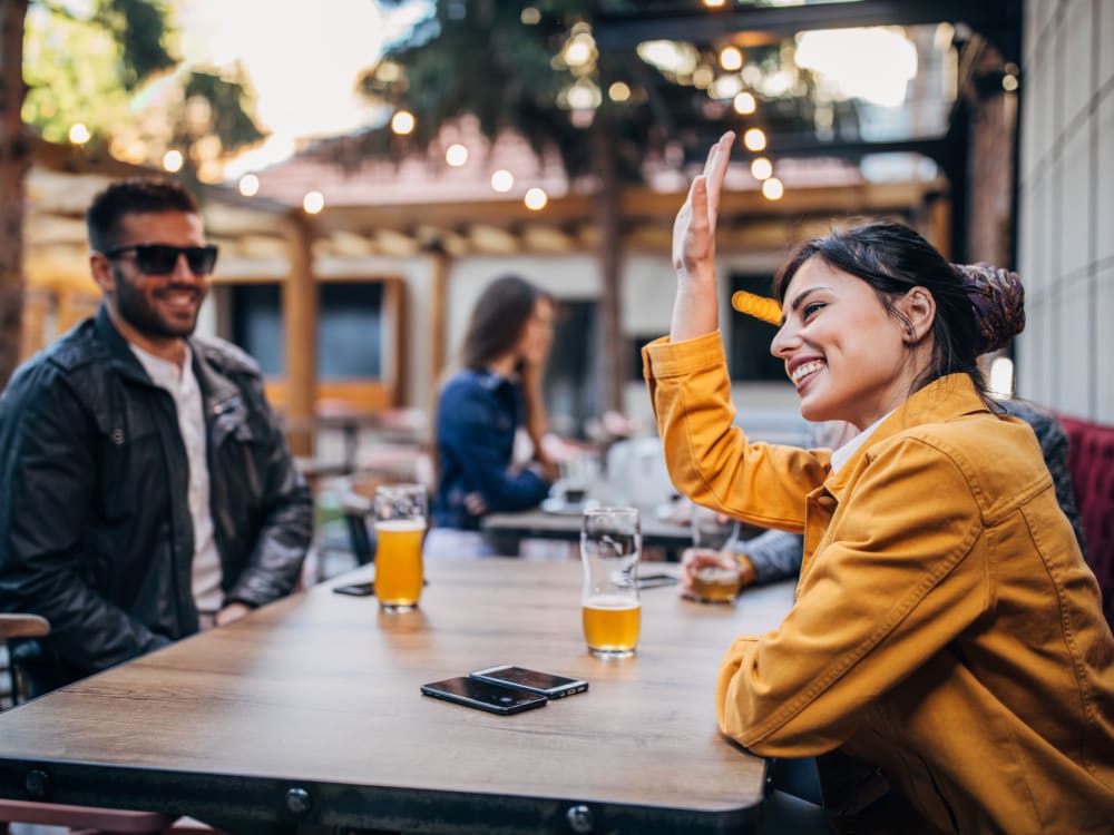 Residents enjoying a drink near Enclave & Parc West in West Hartford, Connecticut