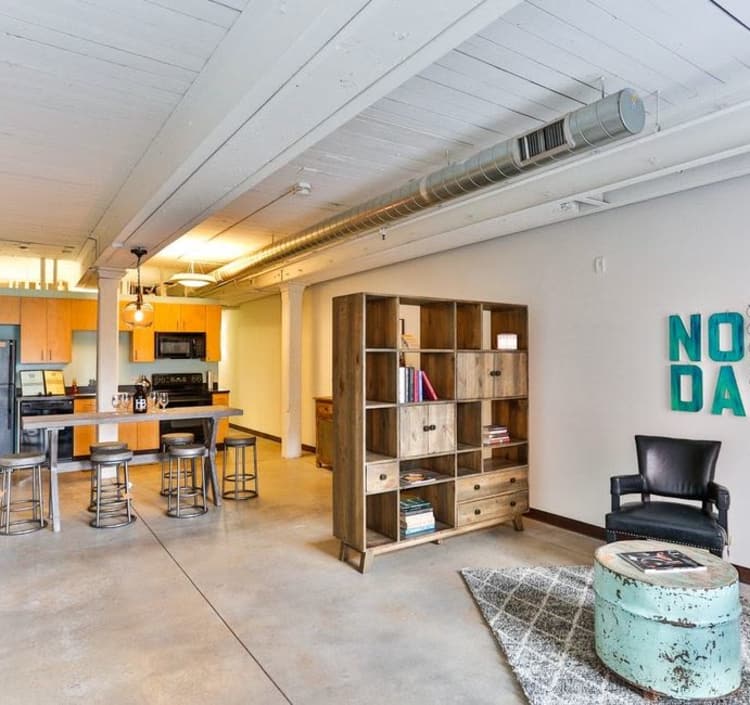Spacious floor plan at Highland Mill Lofts in Charlotte, North Carolina