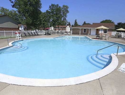 Resort-style swimming pool at Highview Manor Apartments in Fairport, New York