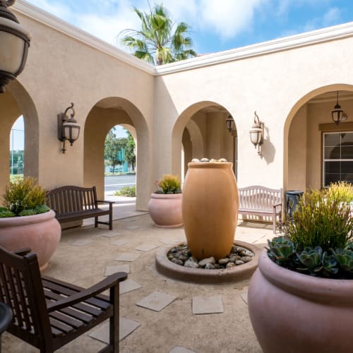 District office outdoor seating at Orleck Heights in San Diego, California