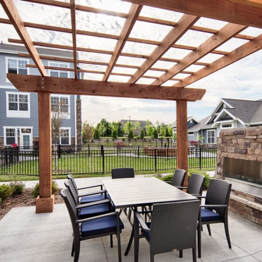 Beautiful outdoor seating area at Anthology of Northville in Northville, Michigan
