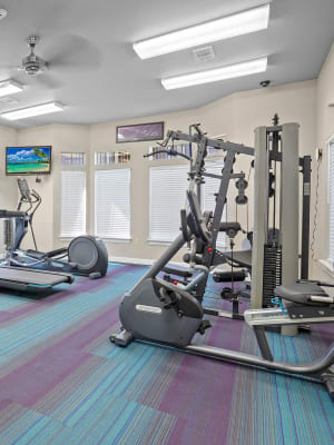 Fitness center at Villas at Aspen Park in Broken Arrow, Oklahoma