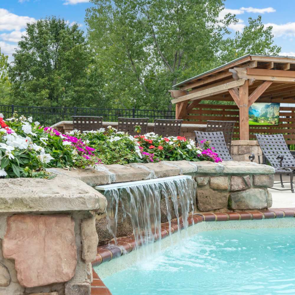Water fountain at Prairie Point Luxury Apartments in O'Fallon. MO