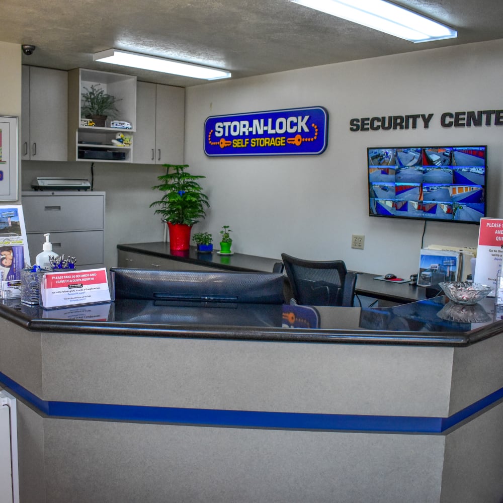 Inside the welcoming office at STOR-N-LOCK Self Storage in Taylorsville, Utah