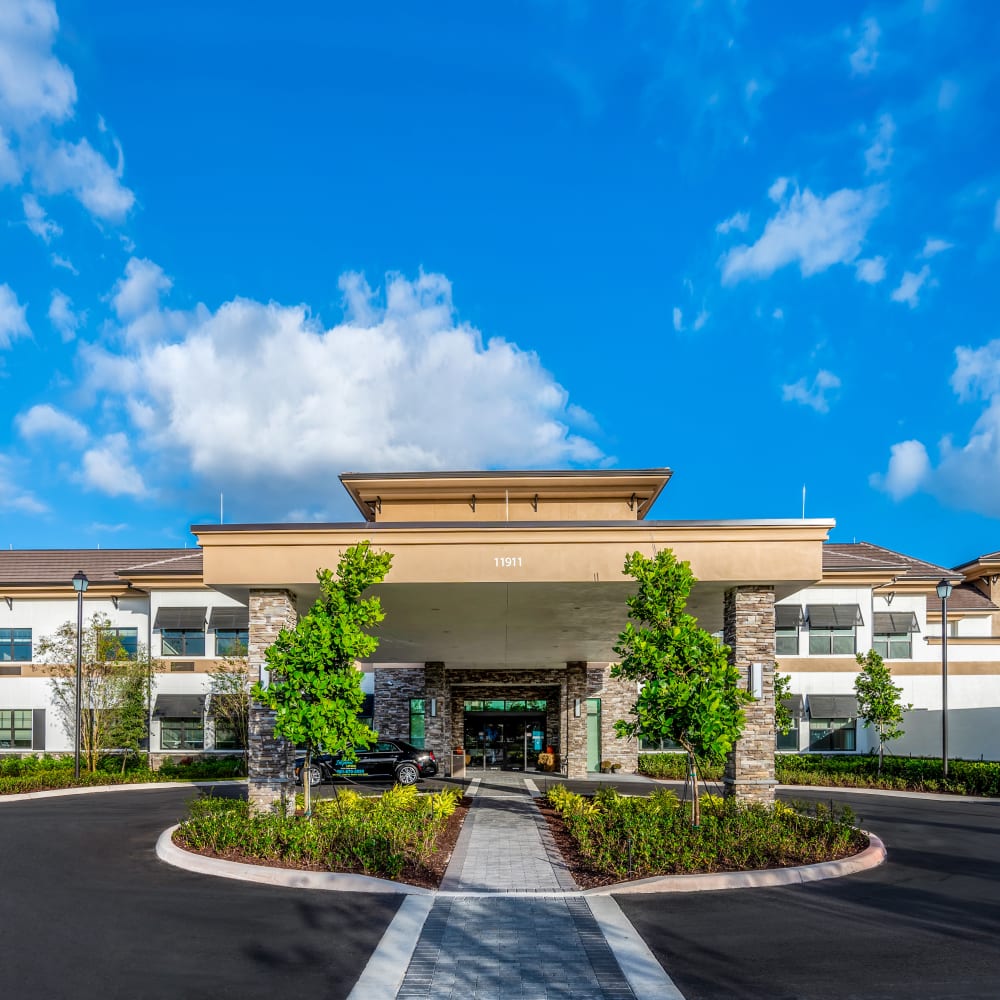 Resident putting green at Inspired Living Royal Palm Beach in Royal Palm Beach, Florida.