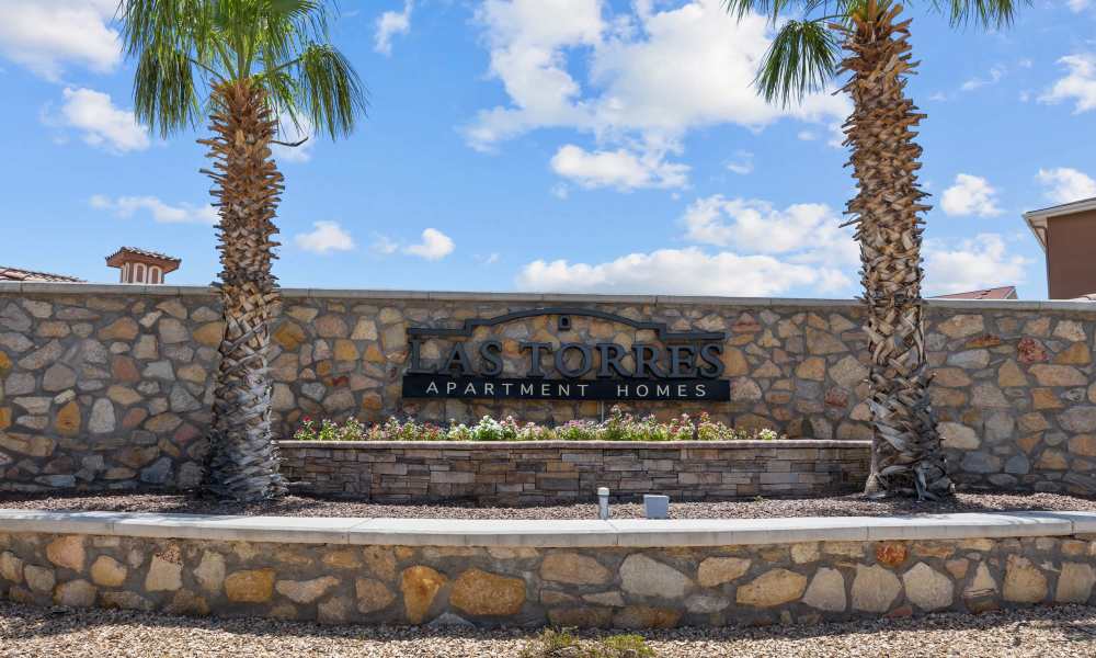 Signage at Las Torres Apartments in El Paso, Texas