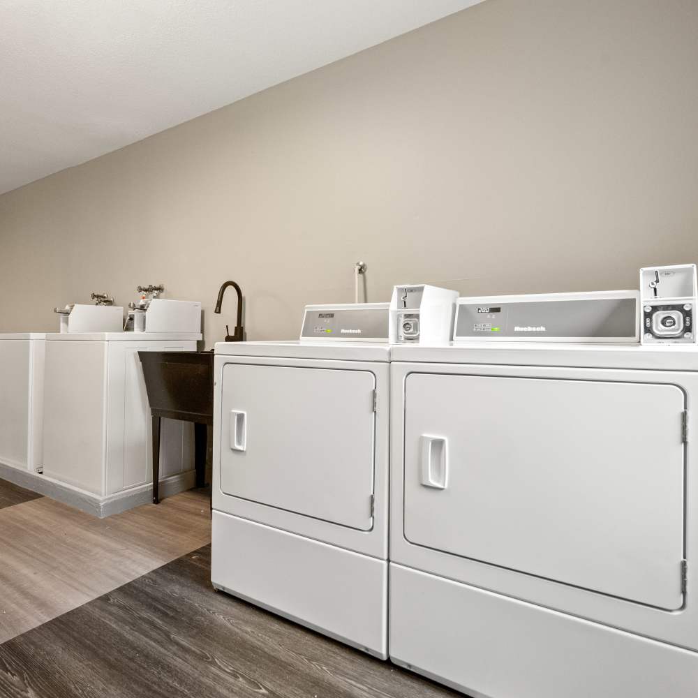 Community laundry area at Morada in Crystal, Minnesota
