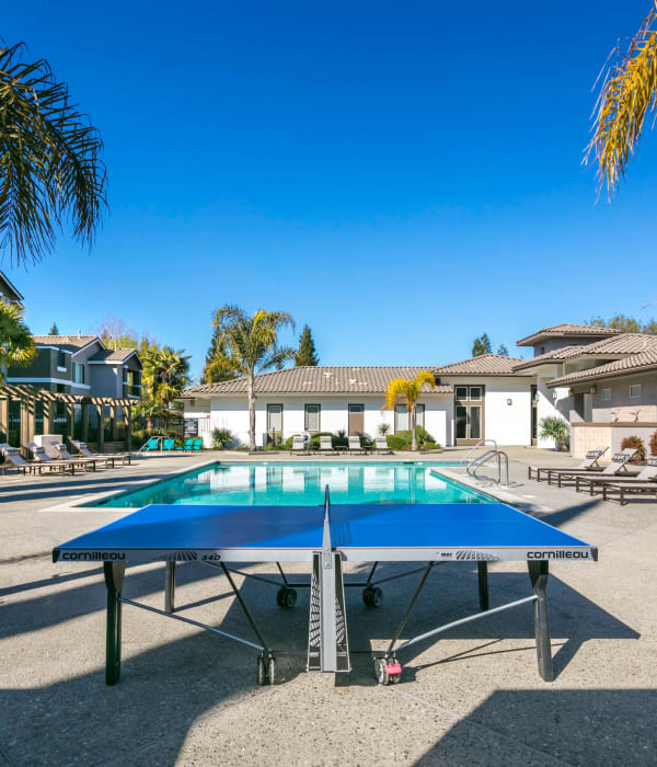 Table tennis poolside at Miramonte and Trovas in Sacramento, California
