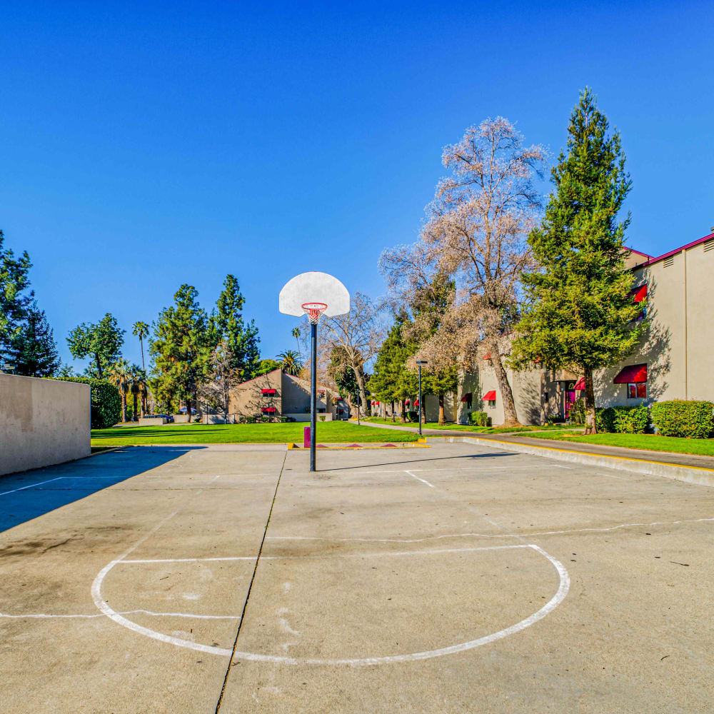 Basketball court at Kings Villages in Pasadena, California