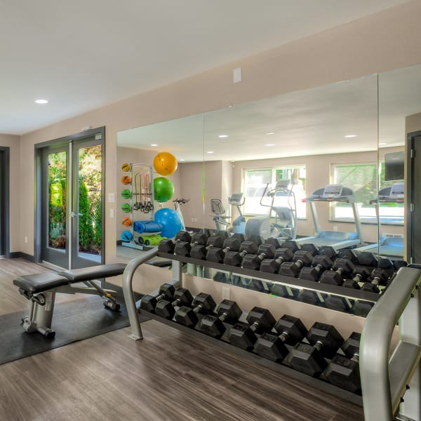 Superb fitness center at Karbon Apartments in Newcastle