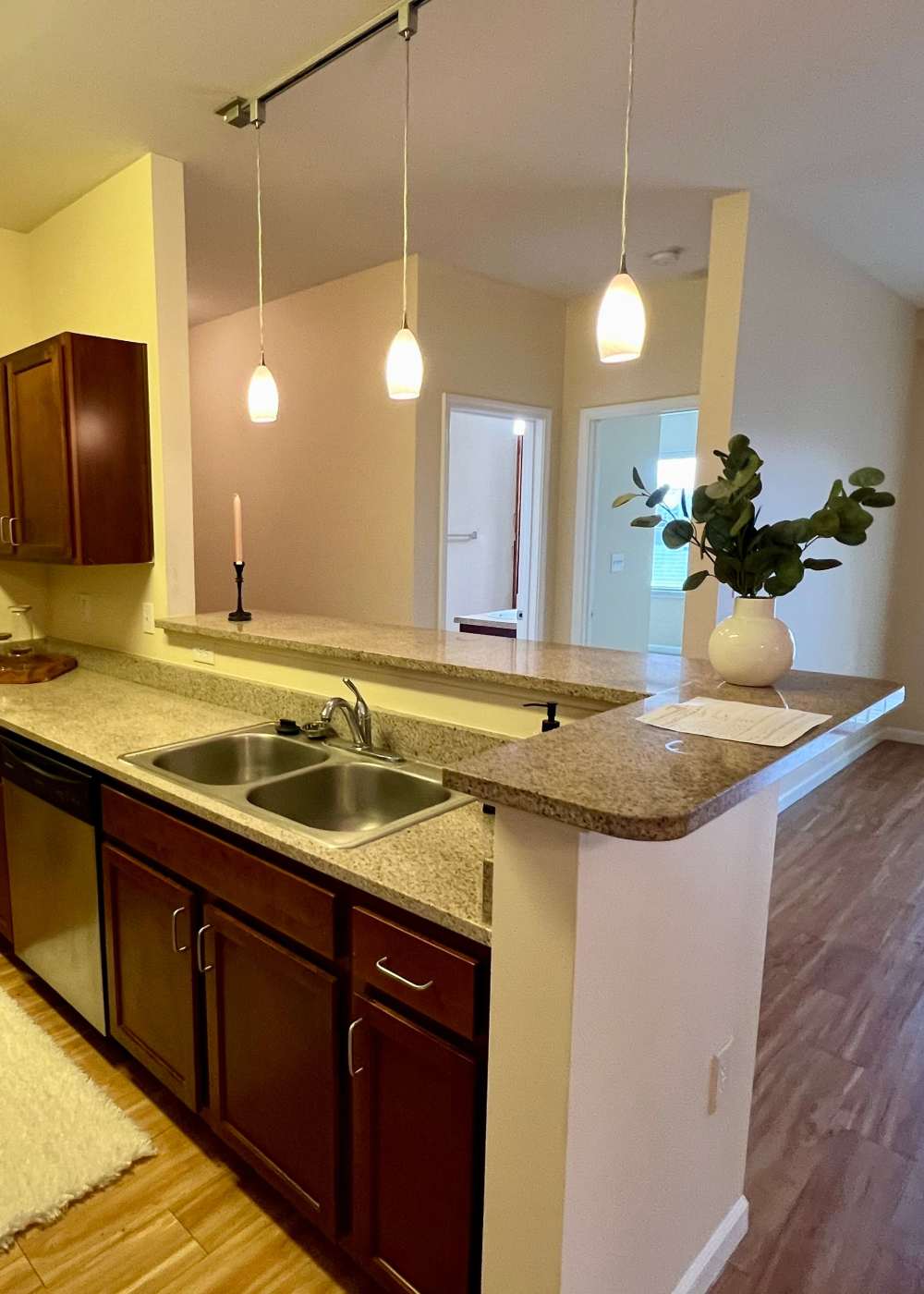 Spacious kitchen at The Enclave Apartments in Columbus, Indiana