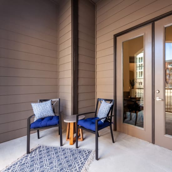 Private patio at Luxia Craig Ranch in Mckinney, Texas