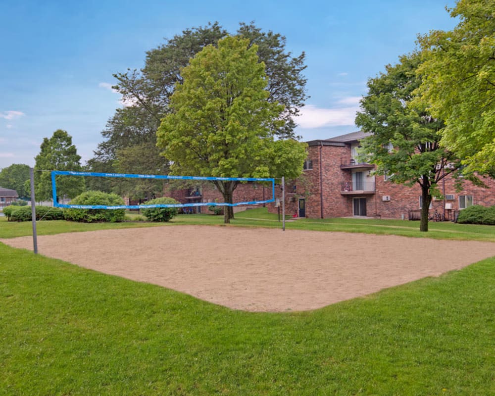 Sand volleyball court at Blackhawk Apartment Homes in Elgin, Illinois