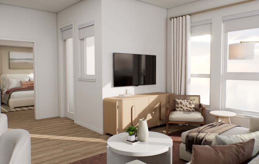 Virtual image of living room at The Colton in Redwood City, California